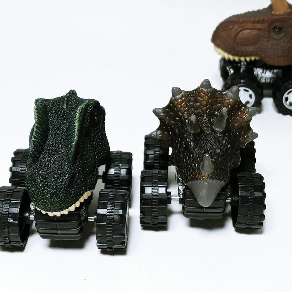 Vtg Dinosaur Heads Pull Back Racer Cars Set of 6 (eb a/b) - Picture 7 of 9